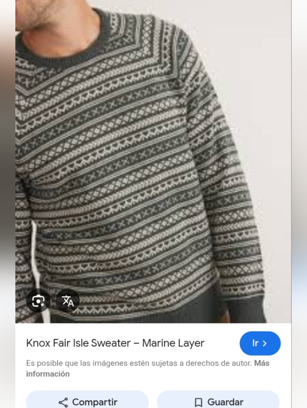 Marine Layer Navy and Cream Crewneck Sweater